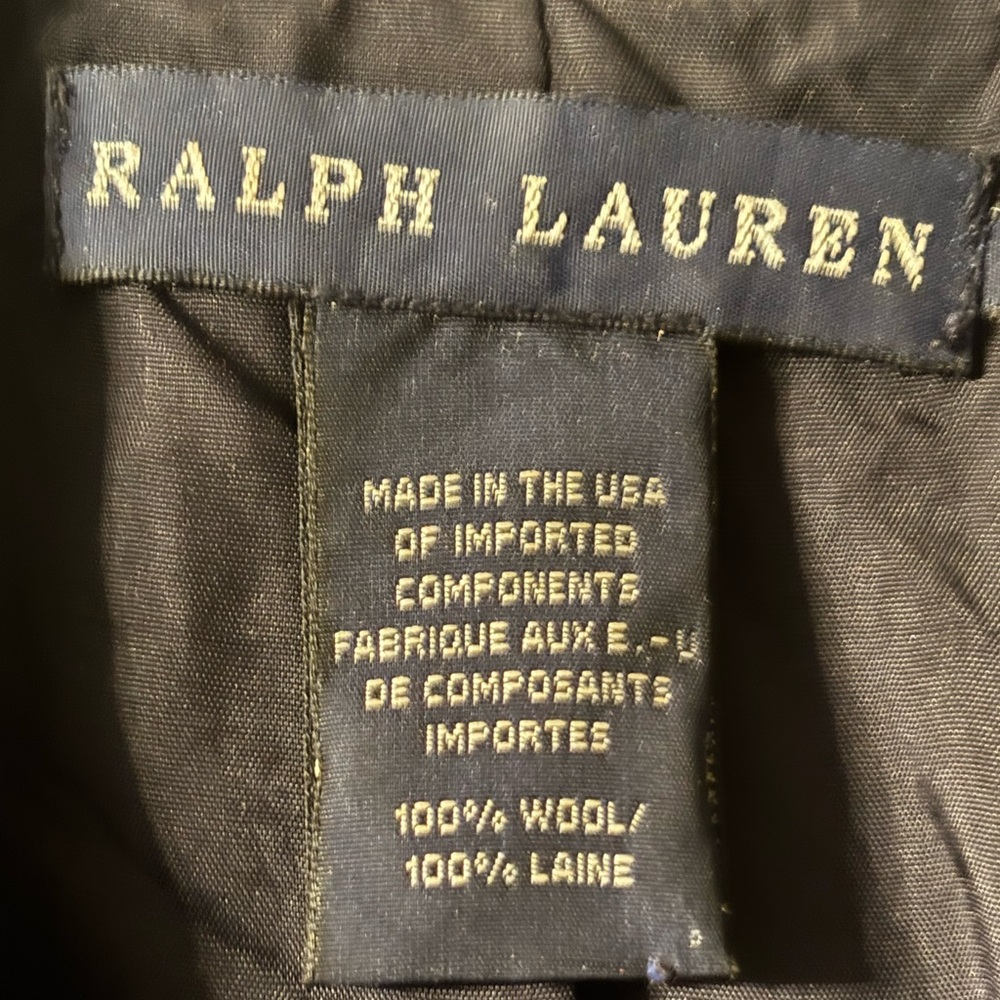 Vintage Ralph Lauren Navy Blue Wool Crest Blazer Gold Buttons Preppy Jacket Sz 6 - Picture 9 of 11